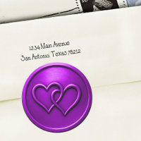Purple Two Hearts Intertwined Wedding