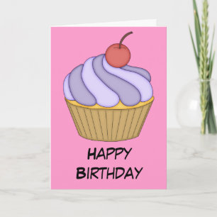 Purple Two Tone Cupcake Card
