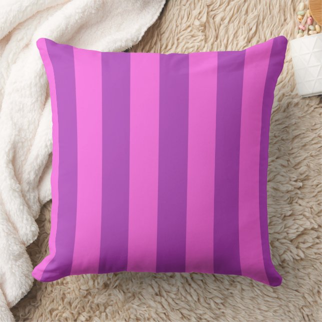Purple Two Tone Stripes  Cushion (Blanket)