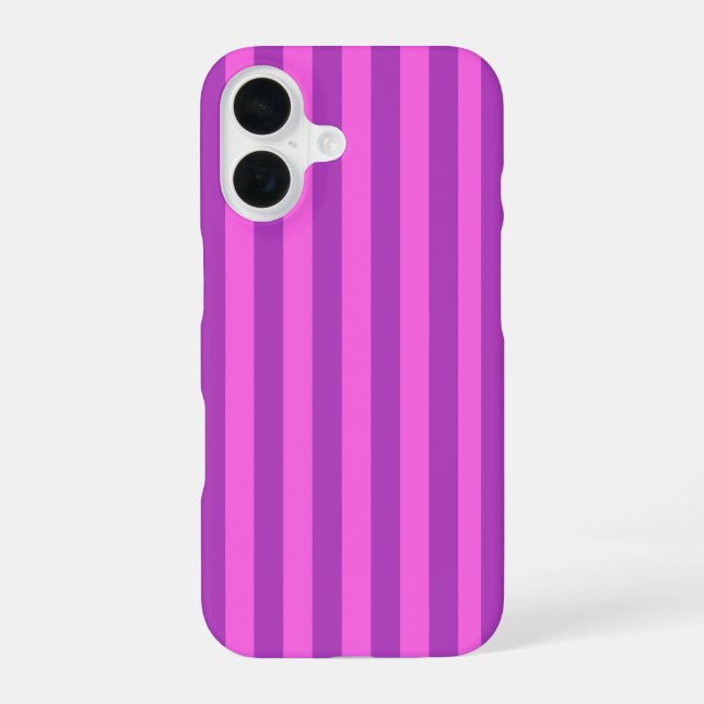 Purple Two Tone Stripes  iPhone 16 Case (Back)