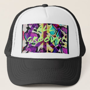 Purple tyedye trucker hat