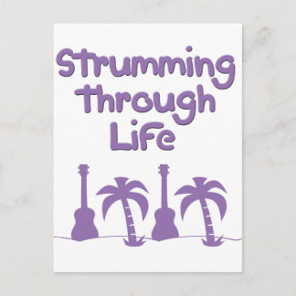 Purple Ukulele hawaiin tropical surf design Postcard