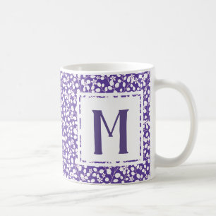 Purple Ultra Violet White Flowers Floral Branches Coffee Mug