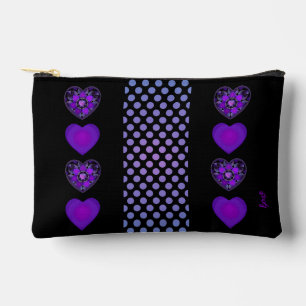 Purple umbrella & hearts .7 accessory pouch