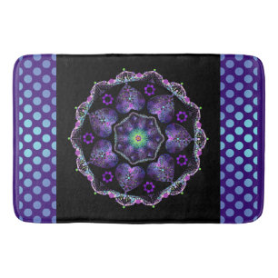 Purple umbrella & hearts .7 bath mat