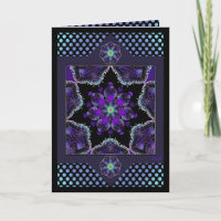 Purple umbrella & hearts .7 birthday card