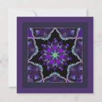 Purple umbrella & hearts .7 blank card