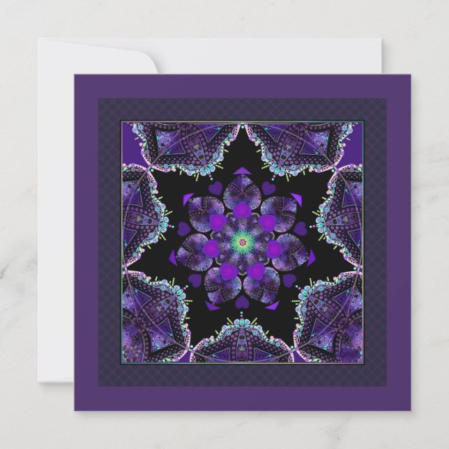 Purple umbrella & hearts .7 blank card (Front)