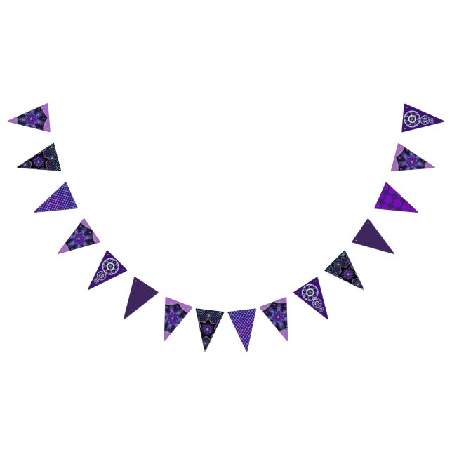 Purple umbrella & hearts .7 bunting  (All)