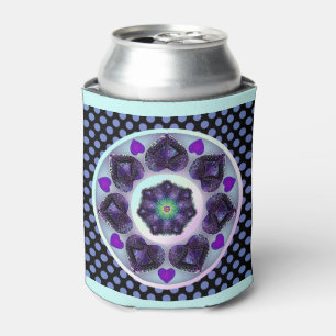 Purple umbrella & hearts .7 can cooler