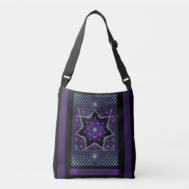 Purple umbrella & hearts .7 crossbody bag (Front)