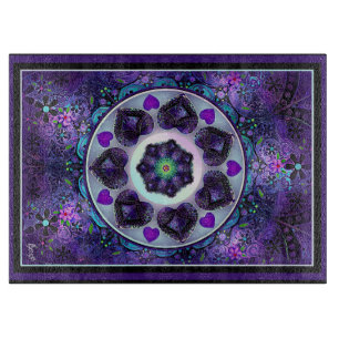 Purple umbrella & hearts .7 cutting board