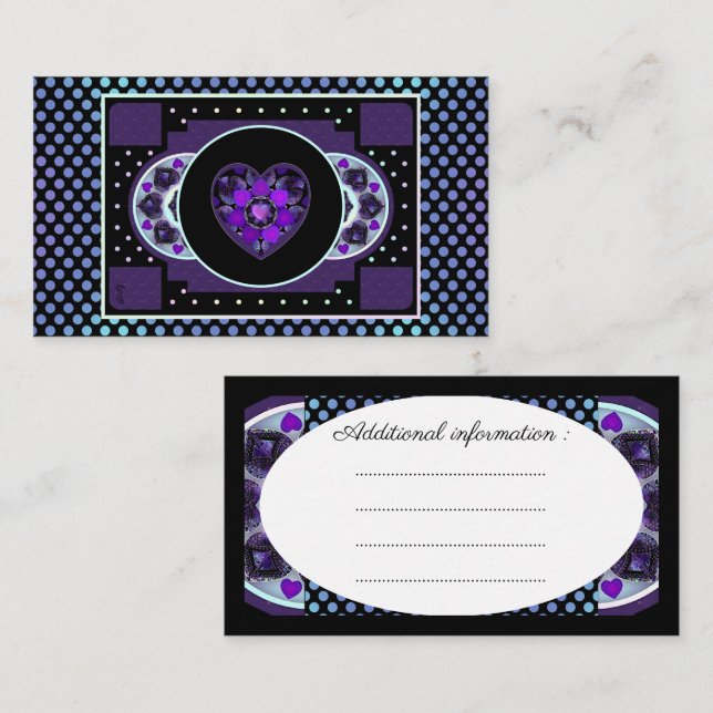 Purple umbrella & hearts .7 enclosure card (Front/Back)