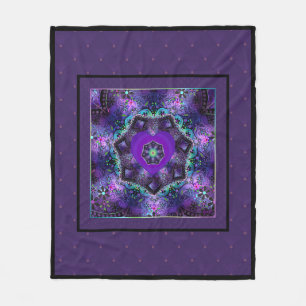 Purple umbrella & hearts .7 fleece blanket