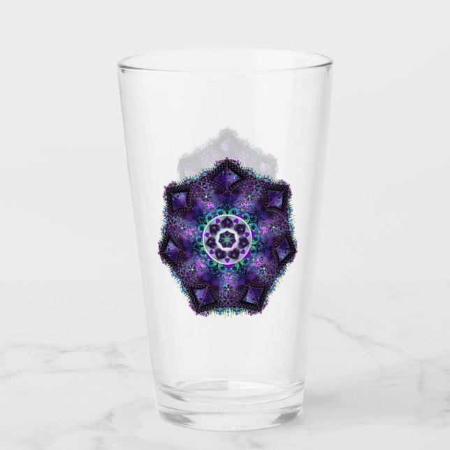 Purple umbrella & hearts .7 glass (Front)