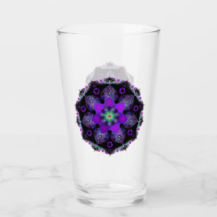 Purple umbrella & hearts .7 glass