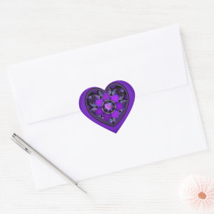 Purple umbrella & hearts.7 heart sticker