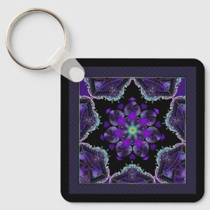 Purple Umbrella & hearts .7 Keychain