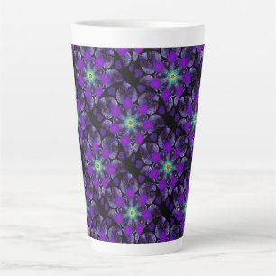 Purple umbrella & hearts .7 latte mug