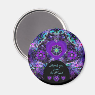 Purple umbrella & hearts .7 magnet