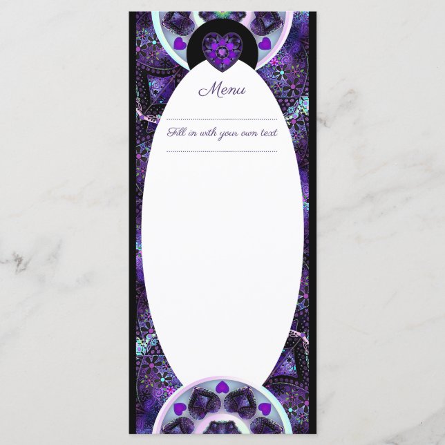 Purple umbrella & hearts .7 menu (Front)