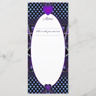 Purple umbrella & hearts .7 menu