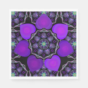 Purple umbrella & hearts .7 napkin