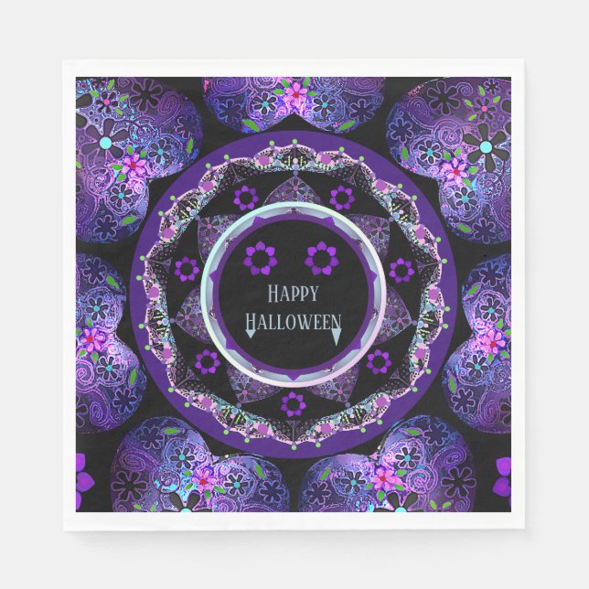 Purple umbrella & hearts.7 napkin (Front)