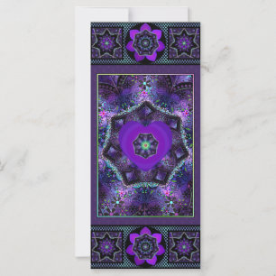 Purple umbrella & hearts .7 note card