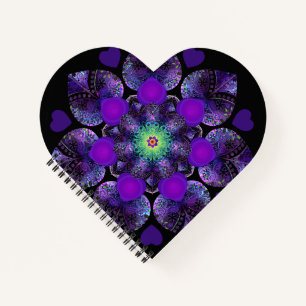 Purple umbrella & hearts .7 notebook