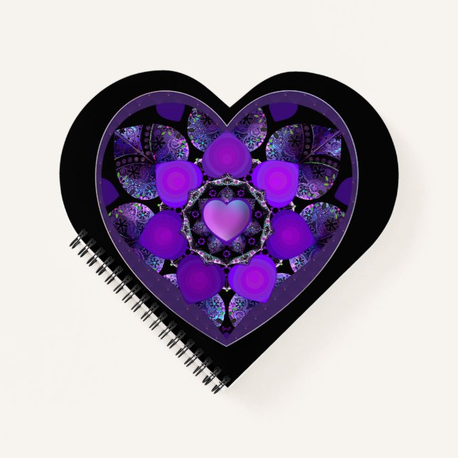 Purple umbrella & hearts .7 notebook (Front)