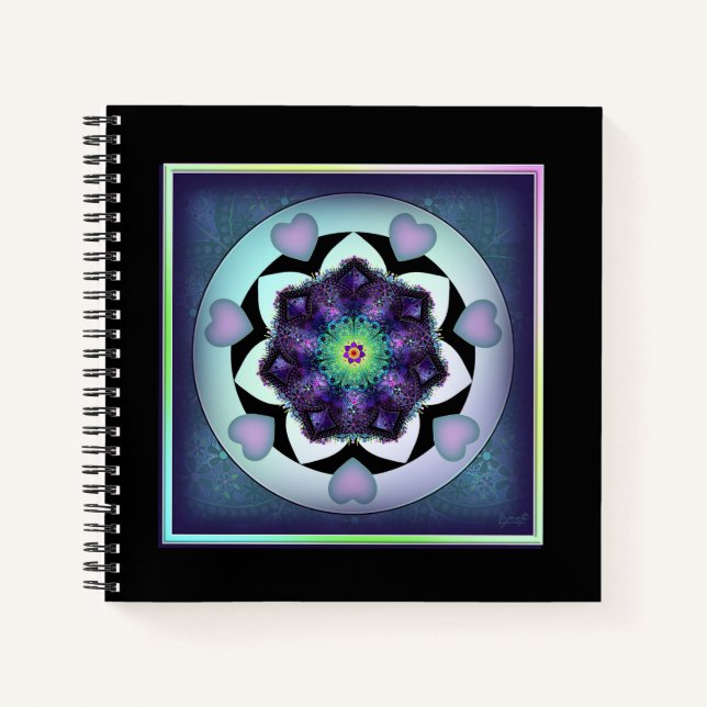 Purple umbrella & hearts .7 notebook (Front)