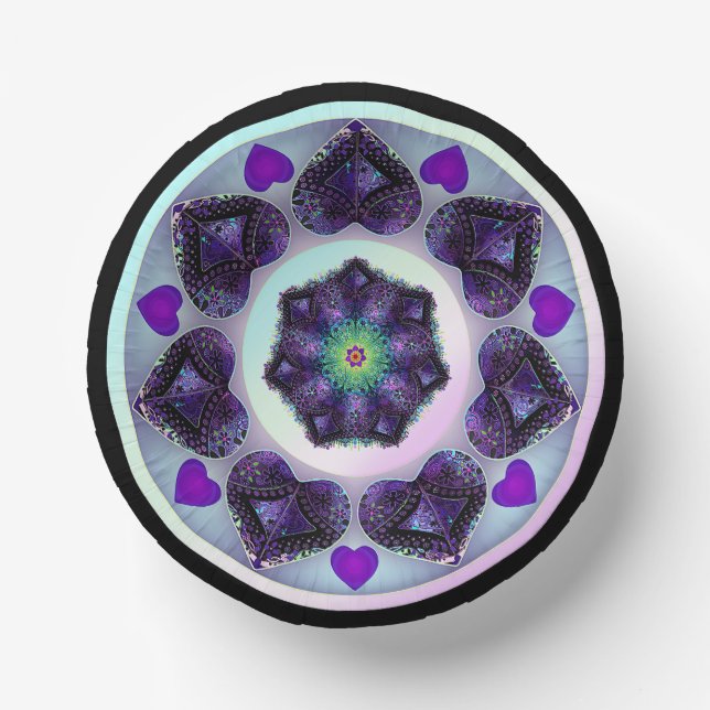 Purple umbrella & hearts .7 paper plate (Front)