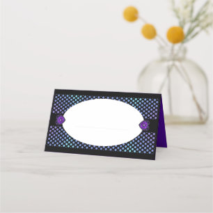 Purple umbrella & hearts .7 place card