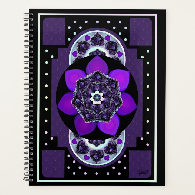 Purple umbrella & hearts .7 planner (Front)