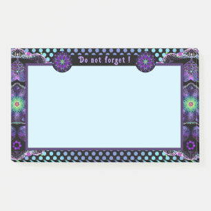 Purple umbrella & hearts .7 post-it notes