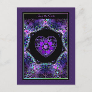 Purple umbrella & Hearts .7 Postcard