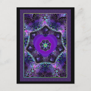 Purple umbrella & hearts.7 postcard