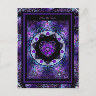 Purple umbrella & Hearts .7 Postcard
