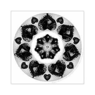 Purple umbrella & hearts .7 rubber stamp