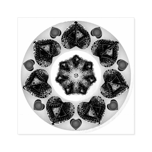 Purple umbrella & hearts .7 rubber stamp (Imprint)