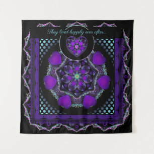 Purple umbrella & hearts .7 tapestry