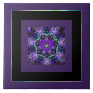 Purple umbrella & hearts .7 tile