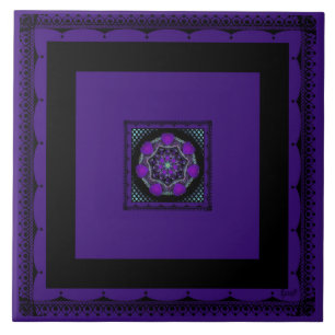 Purple umbrella & hearts .7 tile