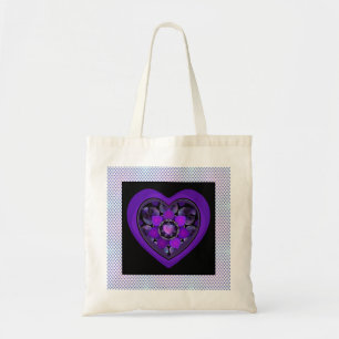 Purple umbrella & hearts .7 tote bag