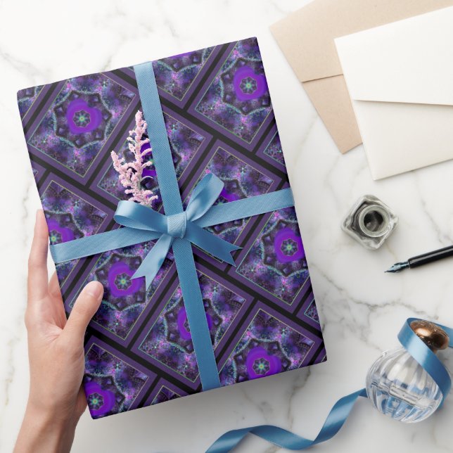 Purple umbrella & hearts .7 wrapping paper (Gifting)