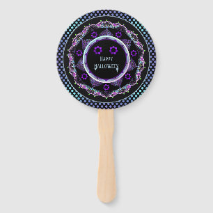 purple Unbrella & Hearts.7 Hand Fan