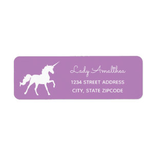 Purple Unicorn Address Label