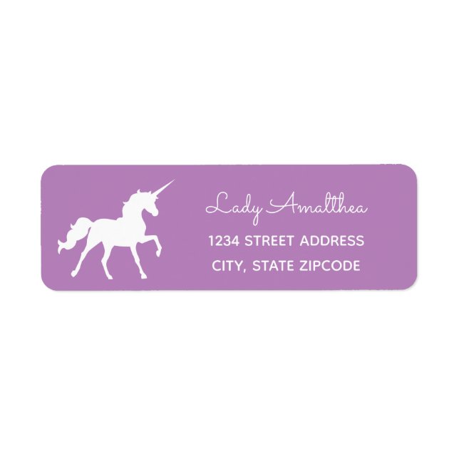 Purple Unicorn Address Label (Front)