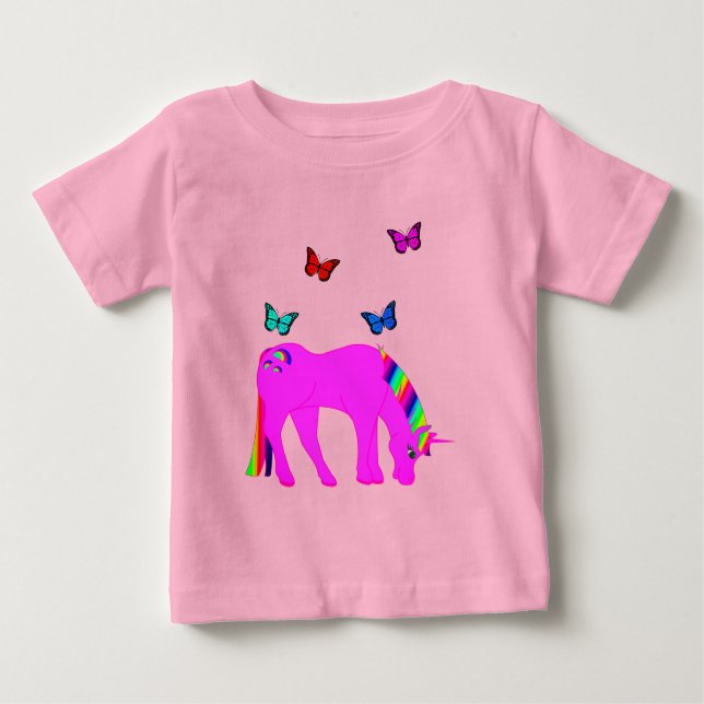 Purple Unicorn & Butterflies ZKOA Toddler T-shirt (Front)